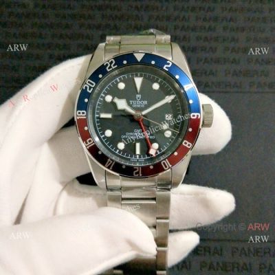 Best Quality Vintage Tudor Black Bay GMT Watch Pepsi Bezel Black Dial